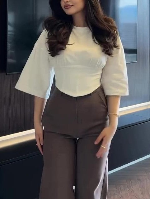 Alina Cropped Casual Tee