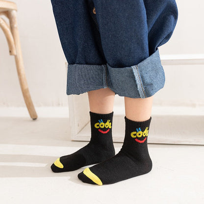Juno Cartoon Alphabet Cotton Socks (5-Pack)