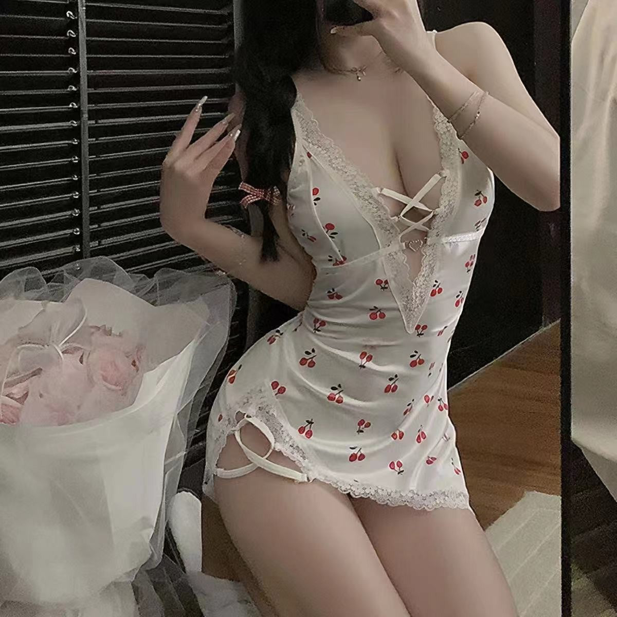 Seraphine Cherry Mesh Lingerie